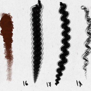 Procreate Hair Brushes, Curly Hair Brushes for Procreate, Braids and Waves Brush Pack, Commercial Use Brushes image 6