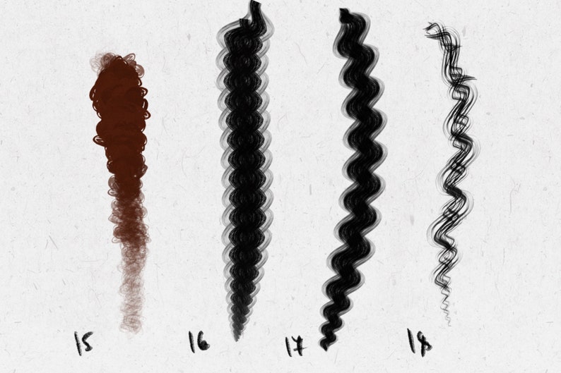 Procreate Hair Brushes, Curly Hair Brushes for Procreate, Braids and Waves Brush Pack, Commercial Use Brushes image 6