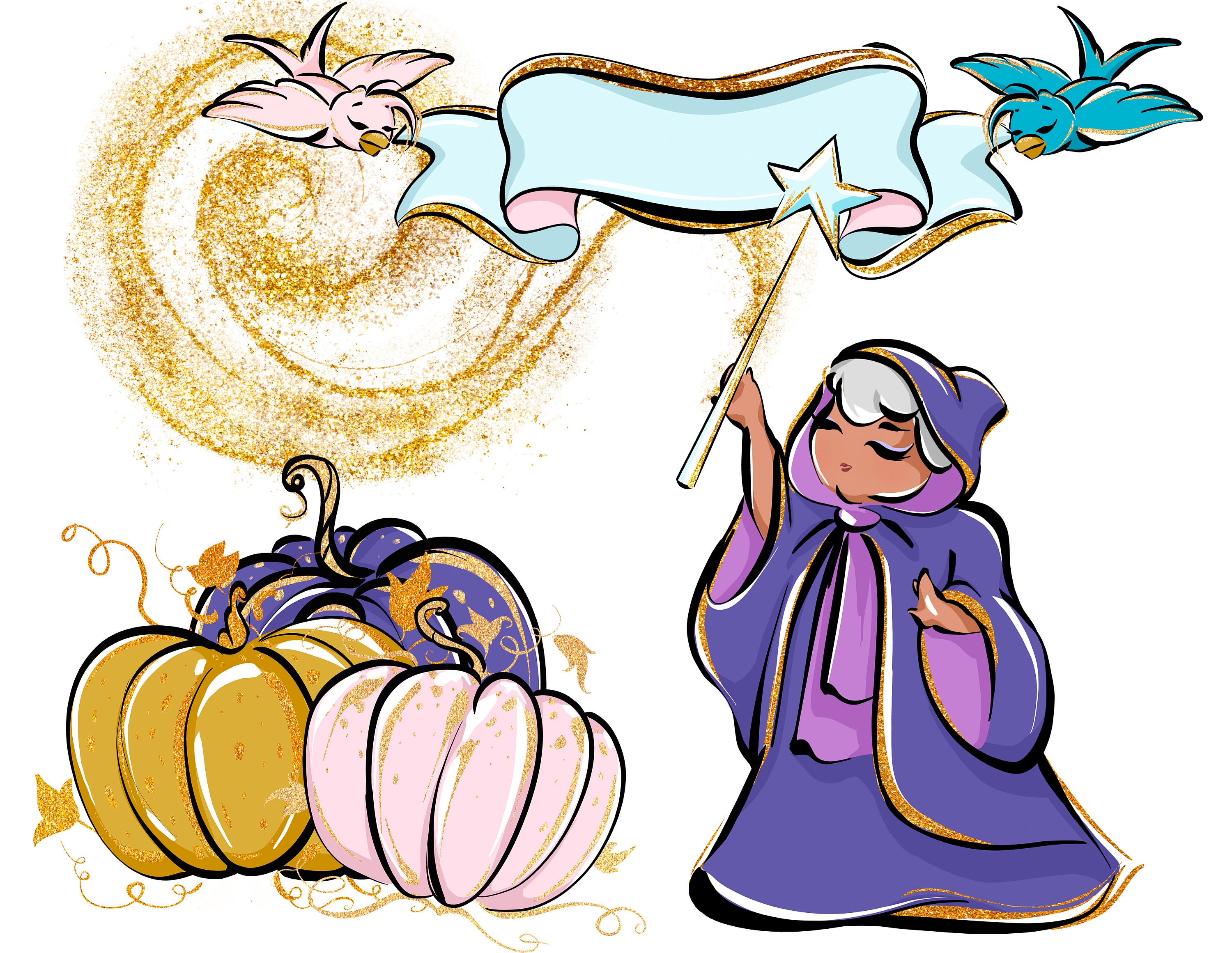 Cinderella Clipart Pumpkin Carriage Fairy Tale Princess - Etsy México