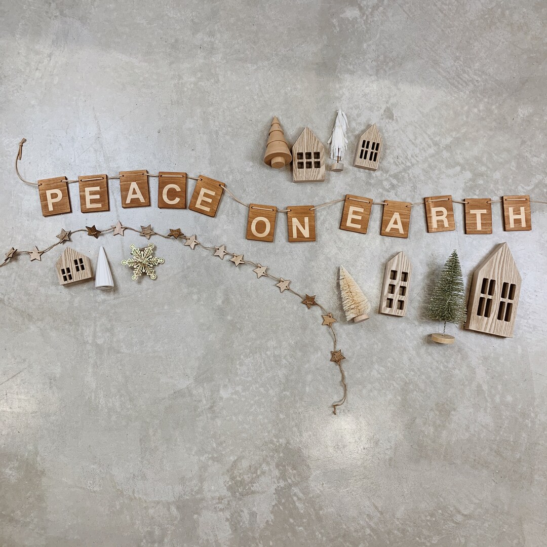 Peace on Earth Wood Banner - Etsy