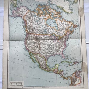 Vieille carte de l’Amérique du Nord, Etats-Unis, Canada - revers : Palestina, Amérique du Sud