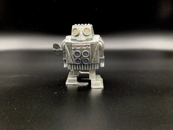 Vintage Wind Up Walking Toy Robot 1970's - soviet, plastik