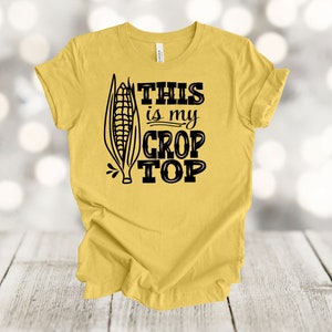 Summer Vegetables, This Is My Crop Top, Vegetable Garden, Farmer's Market, Premium Soft Unisex Tee, Plus Size 2x, 3x, 4x Available Heather Yellow