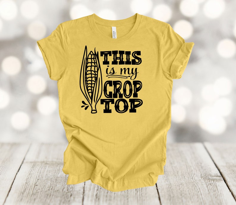 Summer Vegetables, This Is My Crop Top, Vegetable Garden, Farmer's Market, Premium Soft Unisex Tee, Plus Size 2x, 3x, 4x Available Heather Yellow