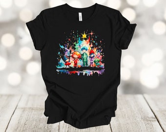 Christmas Kids Shirt: Abstract Winter Trees, Color Splash Design