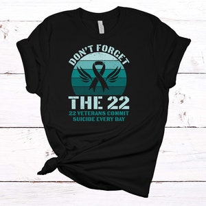 PTSD, Don&#39;t Forget The 22, PTSD Ribbon, PTSD Awareness, Premium Soft Unisex Tee, Plus Size 2x, 3x, 4x Plus Sizes Available
