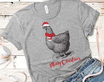 16x16 BCC Santa's Christmas Shirts & Jolly Gifts Chicken Lover Ugly Christmas Sweater Poultry X-Mas Farmer Throw Pillow Multicolor