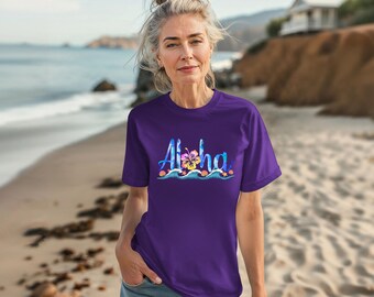 Aloha Hibiscus Vacation Shirt, Soft Bella Canvas Unisex Tee