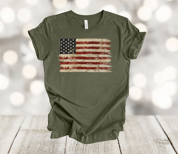 Independence Day Shirt, American Flag Shirt, US Flag, Vintage Flag, Red White And Blue,  Premium Soft Unisex Shirt, Plus Sizes Available