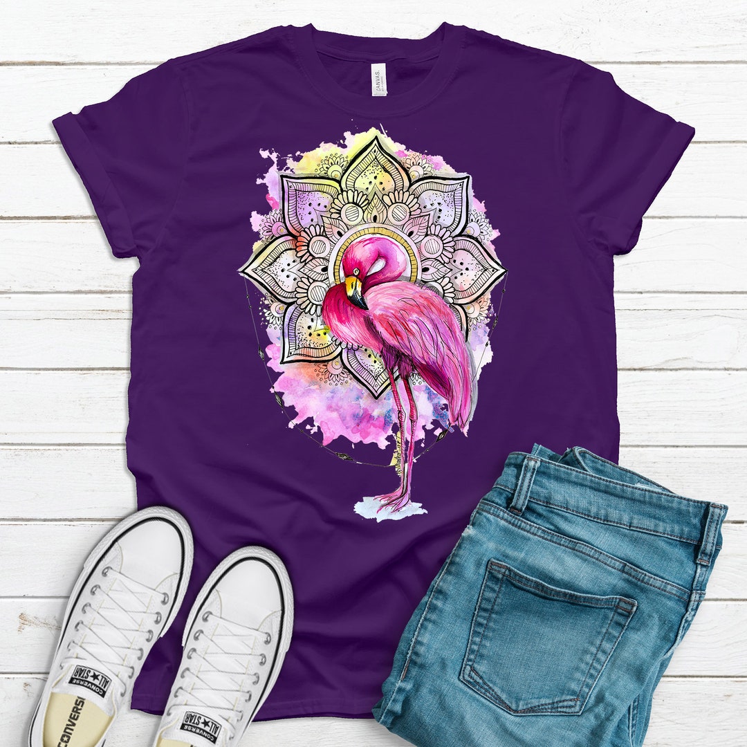 Flamingo Shirt, Watercolor Flamingo, Premium Unisex Soft Tee Shirt ...