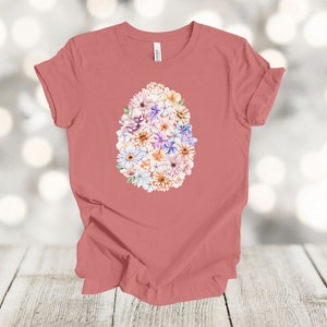 Easter Shirt, Easter Egg Flowers, Egg Shaped Flowers, Floral Easter Egg, Premium Soft Unisex Tee, Plus Size 2x, 3x, 4x Available