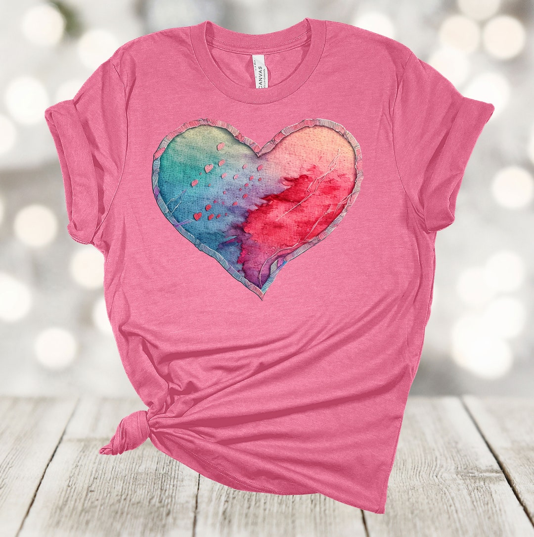 Valentine s Day Water Color Painted Heart Pretty Watercolor Heart Rainbow Valentine Premium
