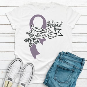 Alzheimer's Awareness Unisex Tee: Purple Ribbon Support
