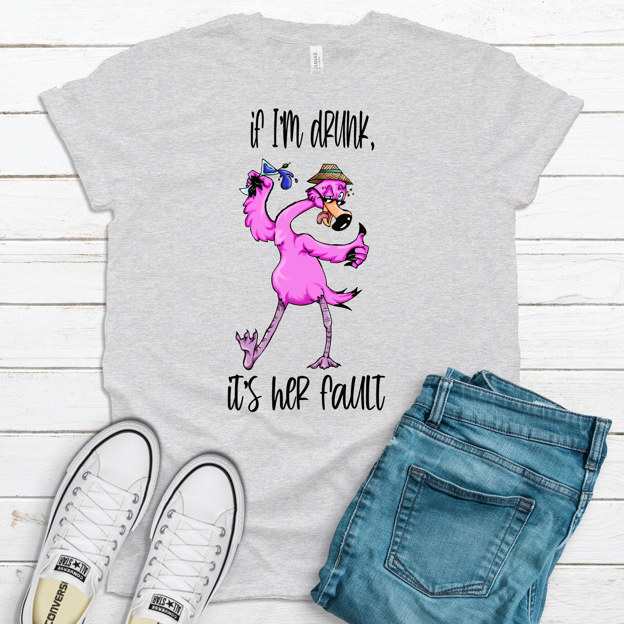 If I'm Drunk It's Her Fault Premium Soft Tee Plus - Etsy