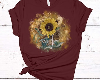 Gorgeous Sunflower Shirt, Wildflower, Pretty Floral Shirt, Watercolor Flower, Premium Soft Unisex Tee, Plus Size 2x, 3x, 4x