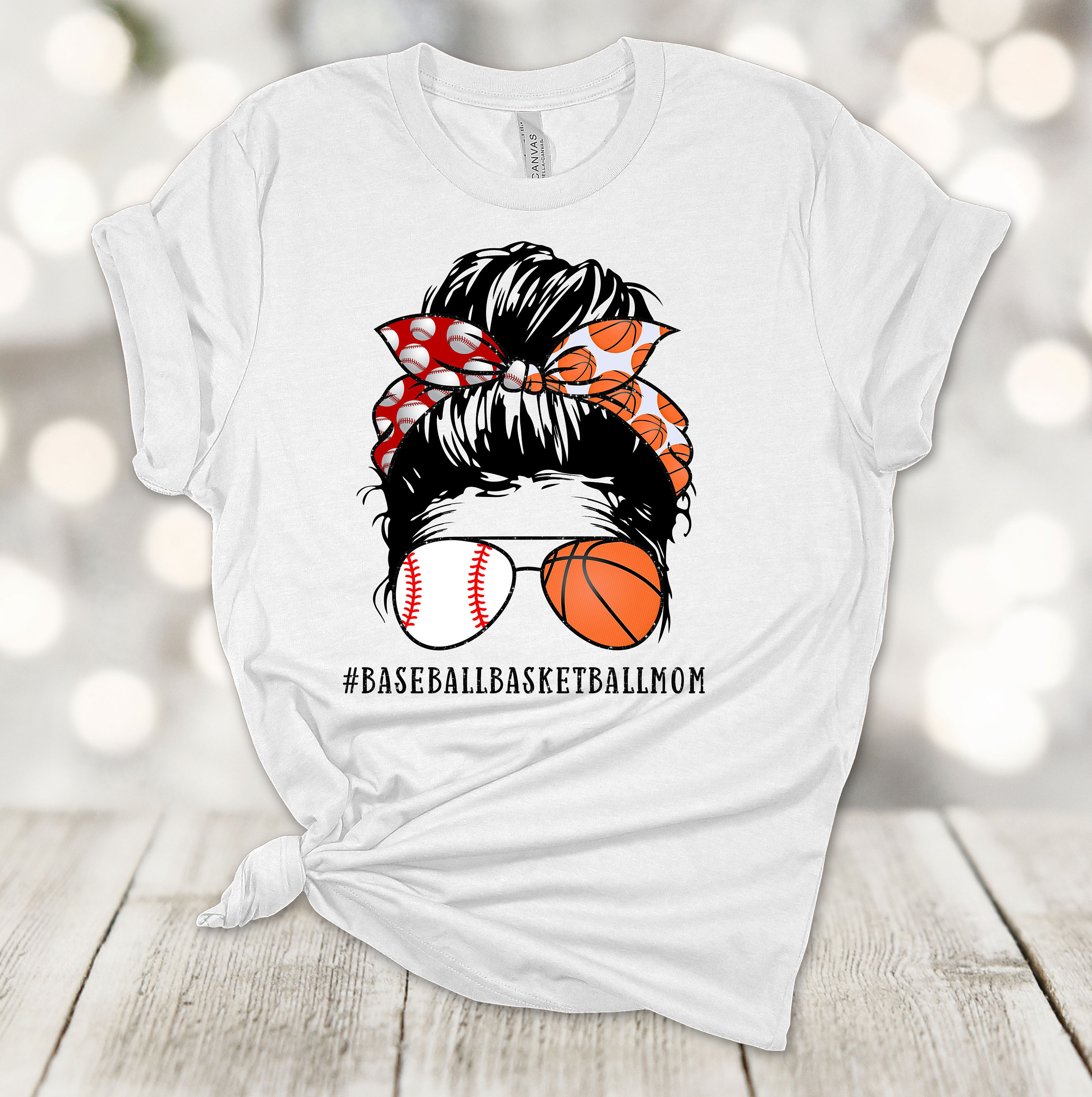 Baseball Basketball Mom Shirt: Messy Bun Sports Tee - Etsy