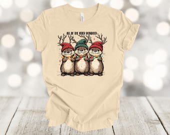 Otter Reindeer Christmas Shirt: Tangled Lights Holiday Tee