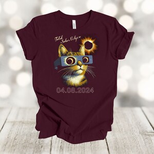 Graphic Cat Tee With Solar Eclipse Glasses Design Cool Animal Shirt ...