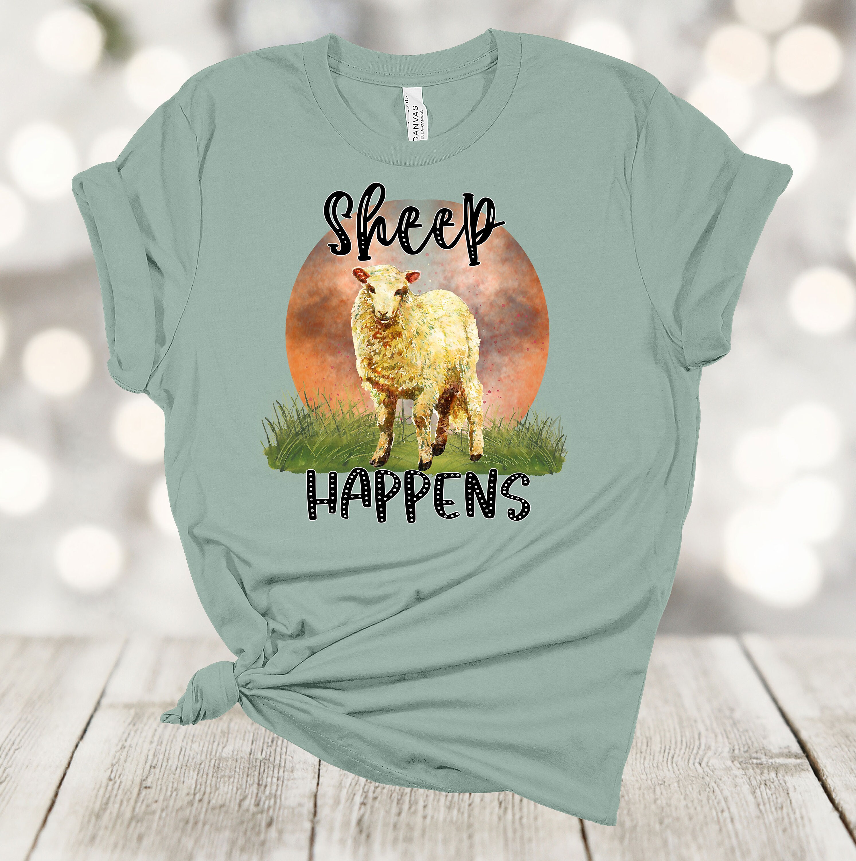 【foufou】“sheep is coming to town” jumper Sheep Shirt, Sheep Happens, Funny Sheep Shirt, Farming Tee