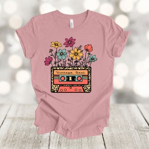 Vintage Soul, Old Cassette Tape, Wildflowers, Hippie Shirt, Premium Soft Tee Shirt, Choice Of Colors, Plus Size Available