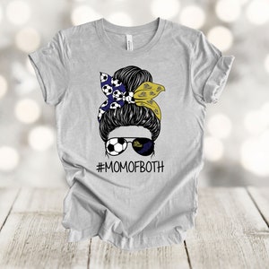 Sports Shirt, Messy Bun, #MOMOFBOTH, Soccer Mom, Cross Country Mom, Premium Unisex Shirt, 2x, 3x, 4x, Plus Size Available