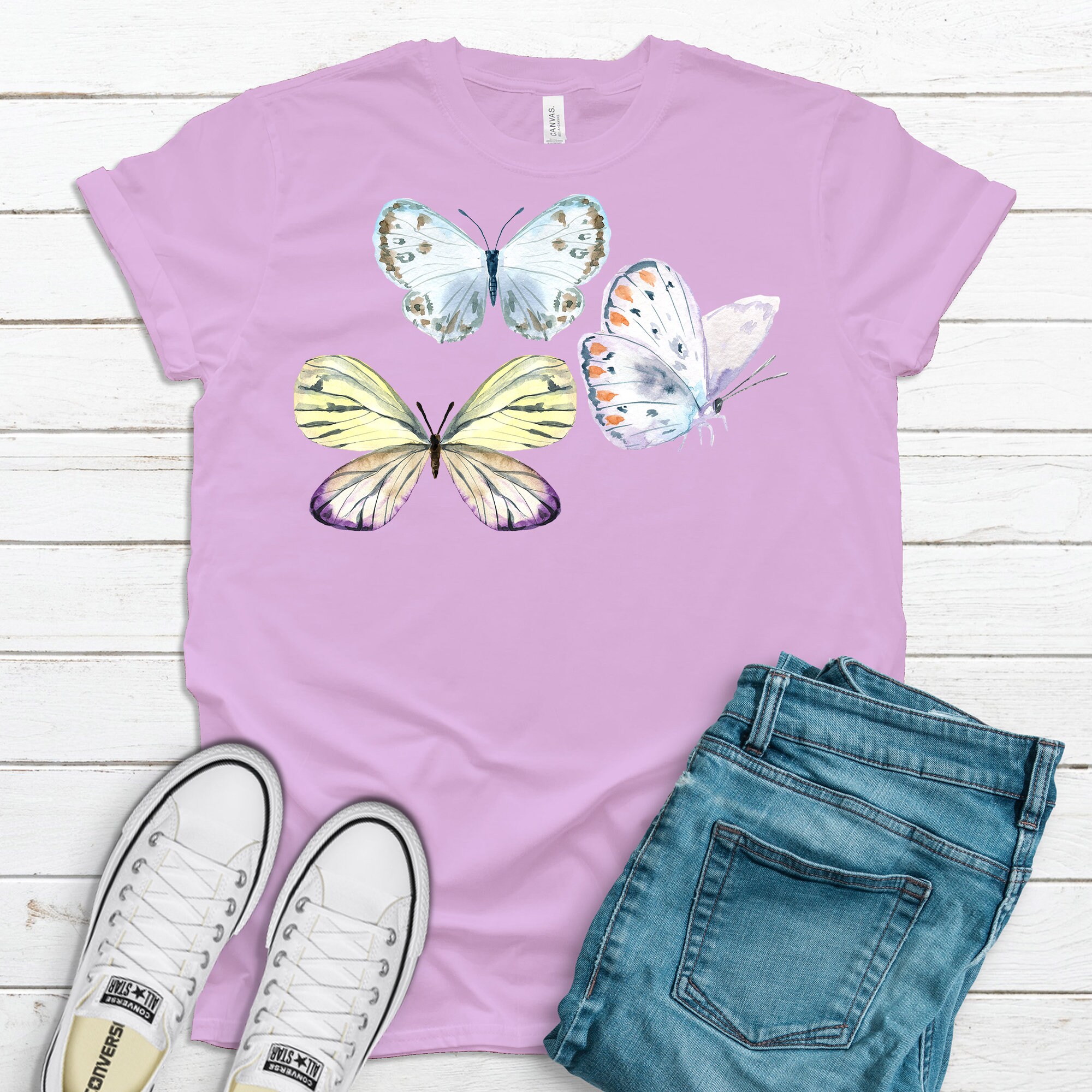 Super Cute Butterflies Shirt Adorable Gift Spring Time Etsy