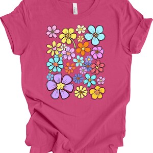 Flower Shirt, Watercolor Spring Flowers, Daisies, Pretty Colorful Flowers, Premium Soft Unisex Tee, Plus Sizes Available