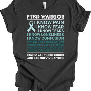 PTSD Shirt, PTSD Warrior, PTSD Ribbon, Awareness, Premium Soft Unisex Tee, Plus Size 2x, 3x, 4x Plus Sizes Available