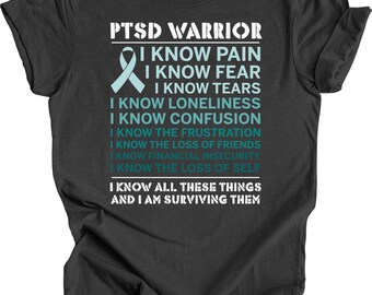 PTSD Awareness Shirt: Soft Unisex Tee - PTSD Warrior Ribbon
