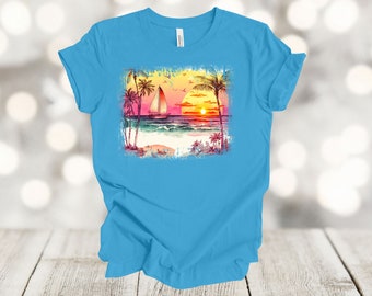 Tropical Sunset Beach Shirt: Soft Unisex Tee