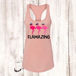 Flamingo Tank Top, Flamazing, Flamingo Trio, Next Level Women&#39;s Ideal Racerback Tank