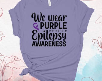 Camiseta unisex de concienciación sobre la epilepsia, con lazo morado.