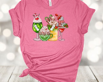 Christmas Drinks Shirt: Holiday Cocktails, Soft Unisex Tee
