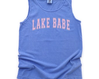 Lake Babe Comfort Colors Tank Top: Summer Boating Apparel