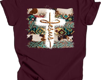Western Cross Christian Tee: Soft Unisex Jesus Shirt