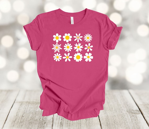 Floral Style Shirt, White Daisies, Daisy Shirt, Hippie