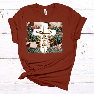 Christian Tee, Jesus Cross, Western Cross Christian, Religious Tee Shirt, Premium Soft Unisex Tee, Plus Size 2x, 3x, 4x,