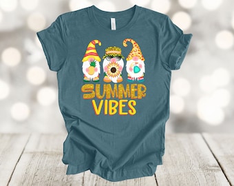 Summer Vibes Gnome Tee: Beach Vacation Shirt