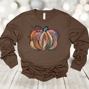 Fall Long Sleeve, Tie Dye Pumpkin, Halloween Shirt, Thanksgiving, Bella Canvas Long Sleeve Unisex Tee Shirt