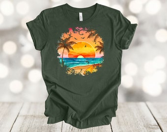 Tropical Sunset Beach Shirt: Soft Unisex Tee
