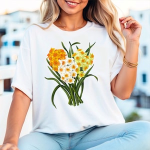 Cha EunWoo着用[LIBERCLASSY] DAFFODILS Flower Artwork T-shirt Cha Eunwoo