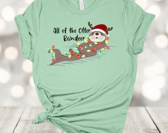 Otter Reindeer Christmas Shirt: Tangled Holiday Lights, Soft Unisex Tee