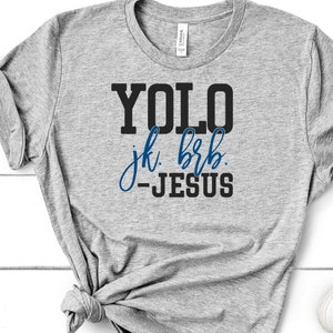 Premium Vector  Yolo jk brb jesus t-shirt