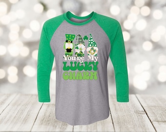 Lucky Charm Gnomes Raglan Shirt - St. Patrick's Day Unisex Tee