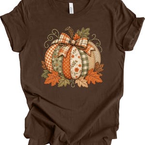 Faux Patchwork Pumpkin, Autumn Fall Unisex Shirt