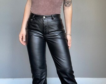 Petite Leather Pants - Etsy