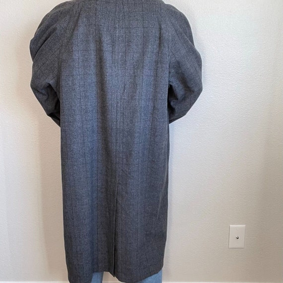 Vintage Mens 80s Gray 100% Wool Plaid Unstructure… - image 6