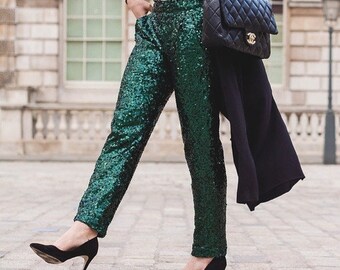 Sequin Trousers - Etsy