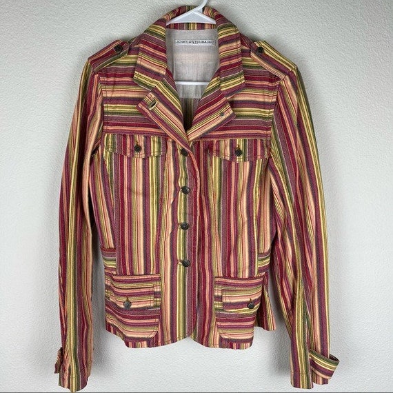 JC de Castelbajac rainbow striped denim jacket - image 5