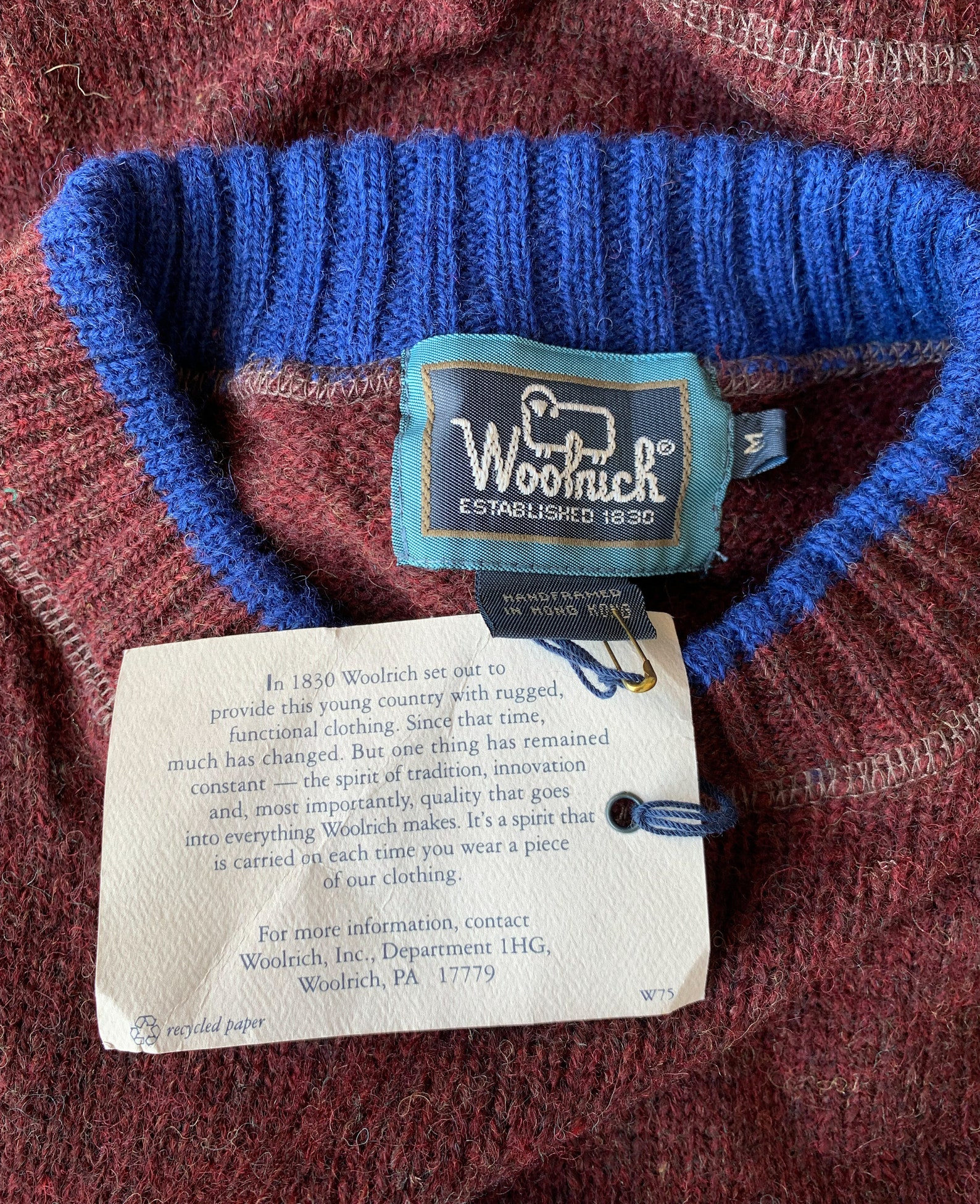 Vintage New With Tags Wool Sweater Woolrich American Classics Etsy